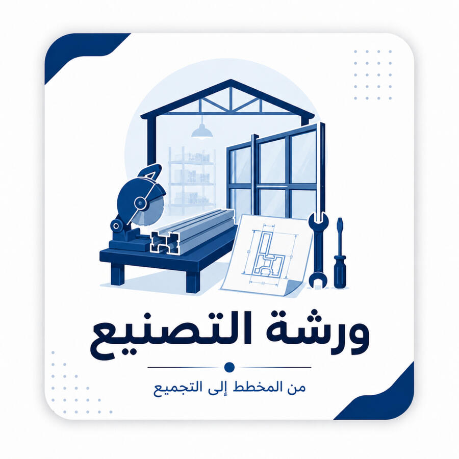 سلسلة عملية من أرض الواقع داخل الورشة توضح المراحل الفعلية لتصنيع أنظمة الألمنيوم والزجاج، خطوة بخطوة من المخططات إلى التجميع النهائي. الهدف من السلسلة هو ربط المهندس والفني بين ما يتم شرحه في المكتب الفني وبين التطبيق العملي داخل الورشة. 🔧 محتوى السلسلة: ورشة التصنيع